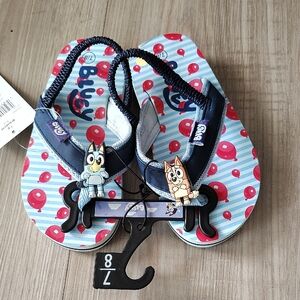 Kids Flip Flops - Blue and Red
